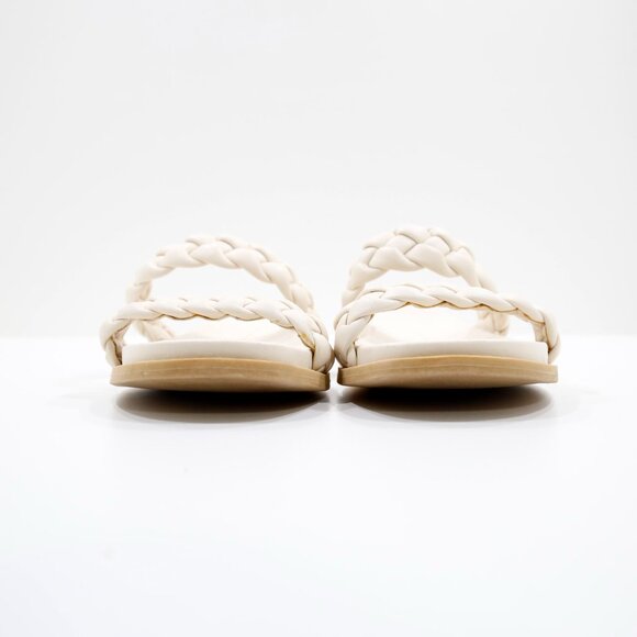 Dolce Vita Glade Stella Ivory Leather Braided Flat Slide Sandals - 7.5 - Picture 2 of 7